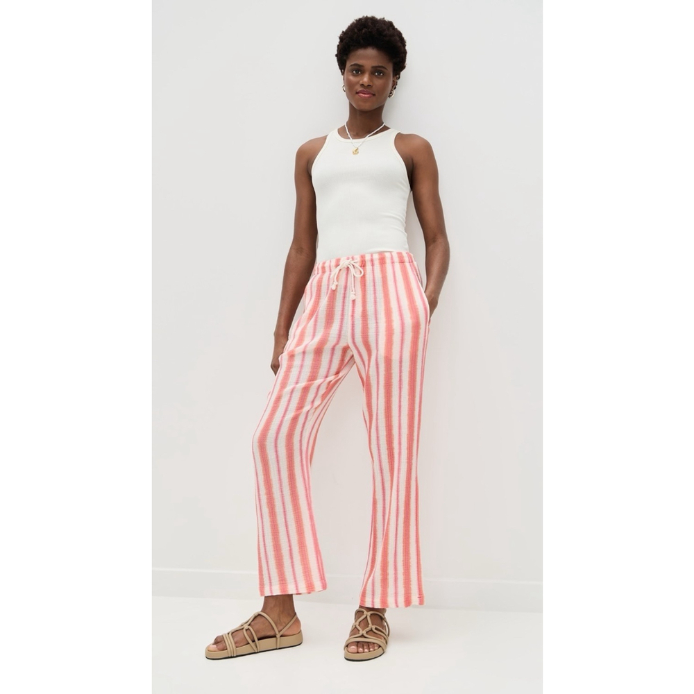 Xirena NWT Blanche Pant SM Cotton Gauze Pull On Sunset Pink Orange Straight $225